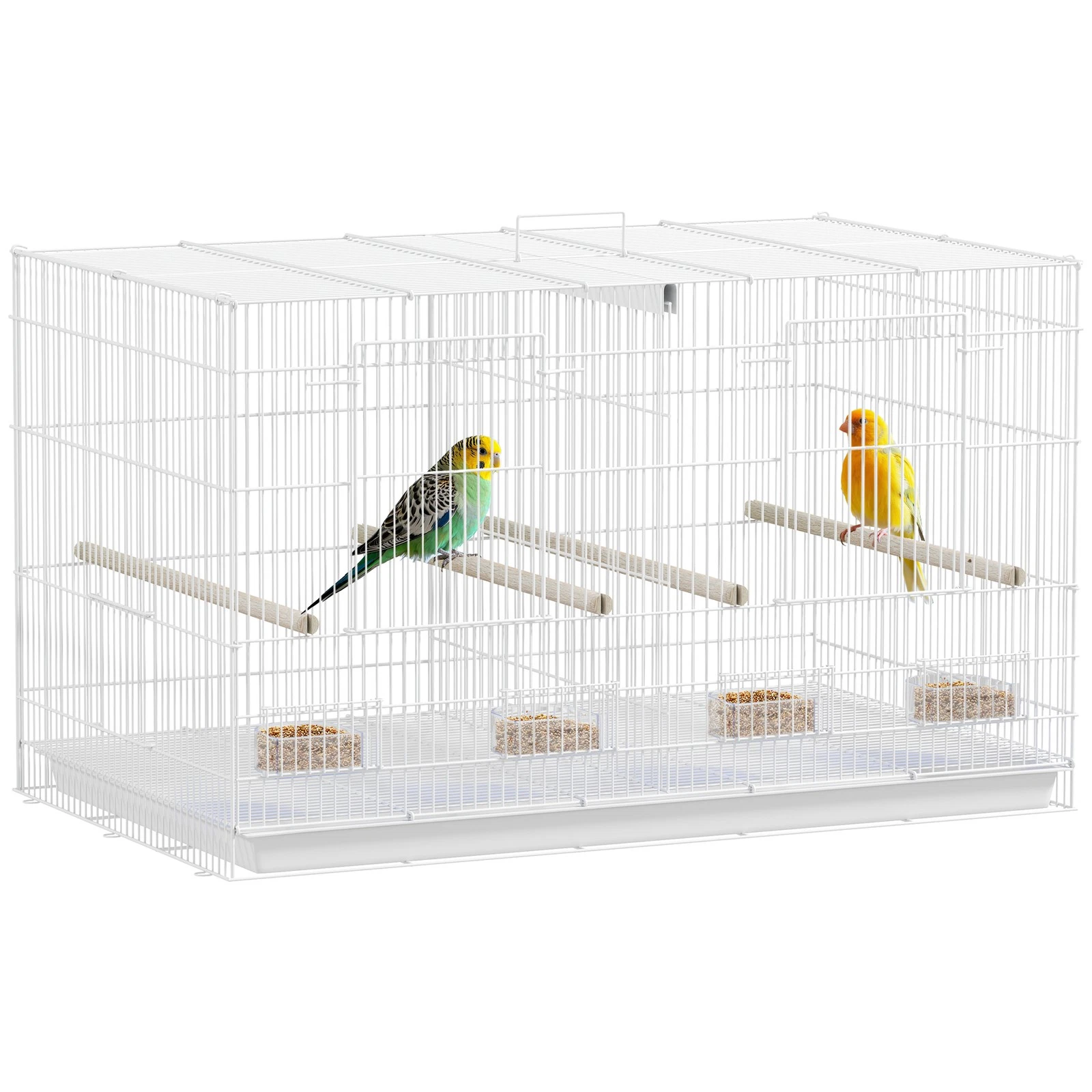 PawHut Bird Cage with Divider, 4 Wooden Perches, Slide Out Tray, White
Opens in a new window or tab