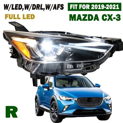 Compatible with Mazda CX-3 2019-2021 Right Passenger LED Headlight Full LED AFS