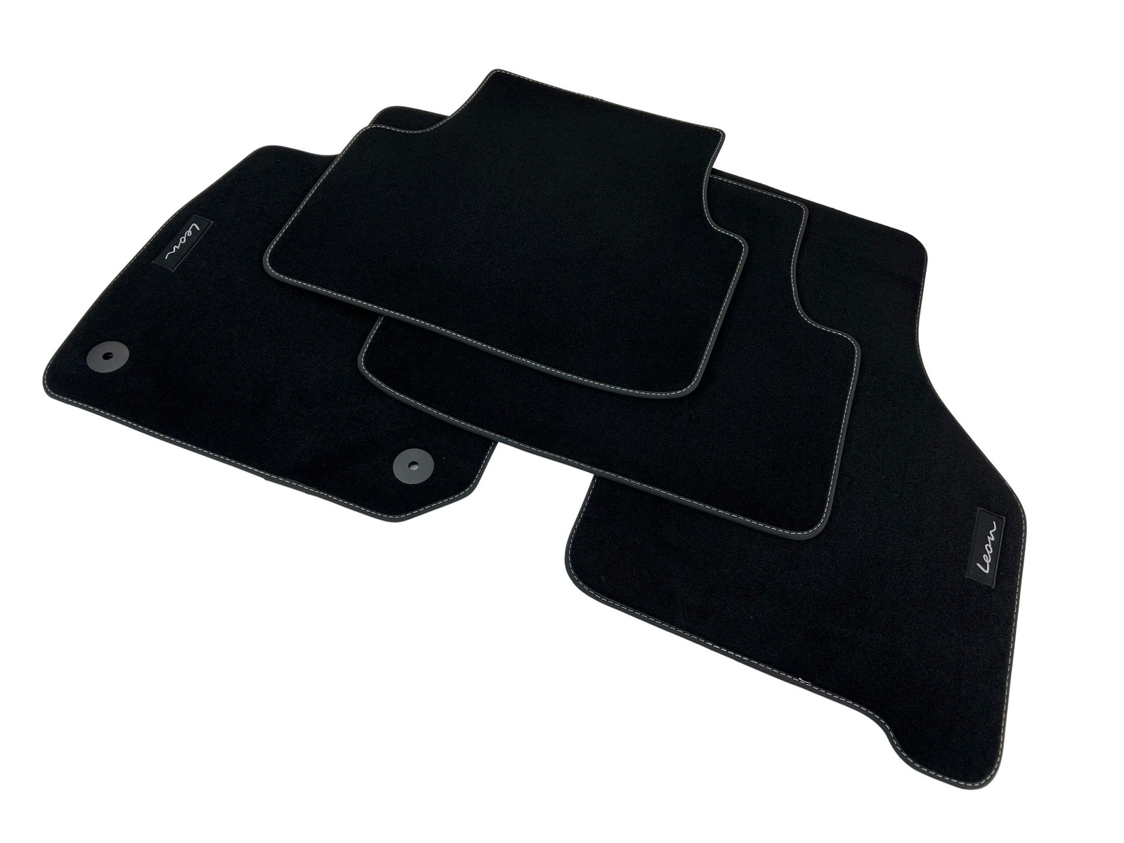 SEAT Leon 4 Hybrid MHEV eTSI Velour Black Floor Mat Set, 4 pcs, 2020+