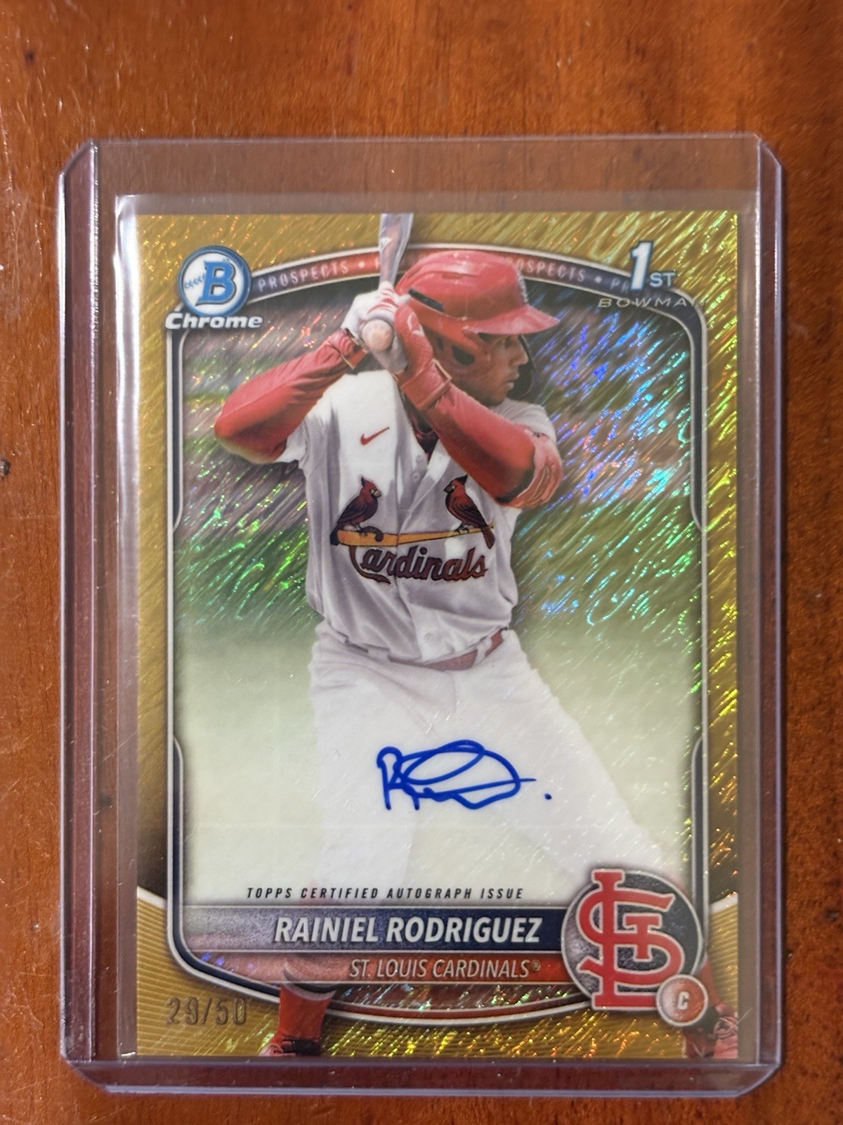 2025 1st Bowman Chrome Rainiel Rodriguez #CPA-RR Gold Shimmer Auto /50