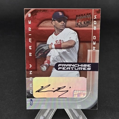 2002 Donruss Fan Club Franchise Features Manny Ramirez Auto #/300 Red Sox FF-36