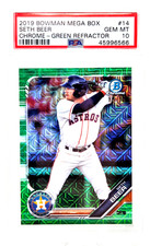 2019 Bowman Chrome GREEN REFRACTOR SETH BEER RC Rookie Card /99 PSA 10 GEM MINT