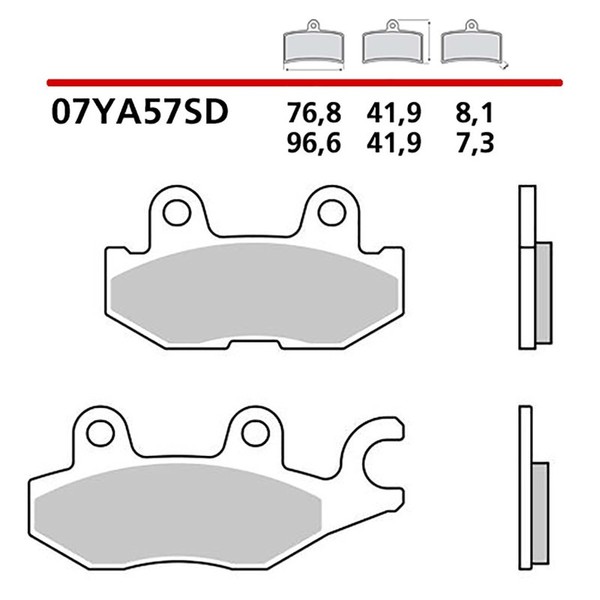 Brembo Hintere BREMSBELAGE-KIT FUR Yamaha YXC Viking VI EPS 700 15-21-COD.07YA57-image