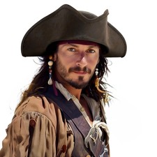 Adult Pirate Hat for Halloween Colonial Costume Caribbean Merchandise