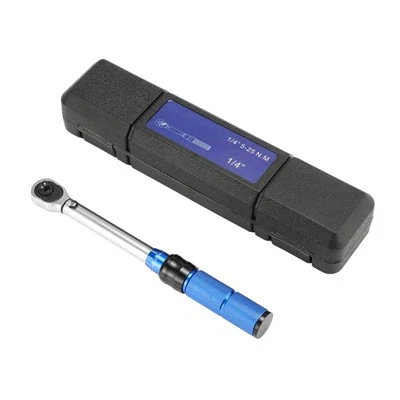 1/4" Drive Ratcheting Torque Wrench 5-25Nm Calibrated Adjustable Click W/ Case - Image 1 of 4