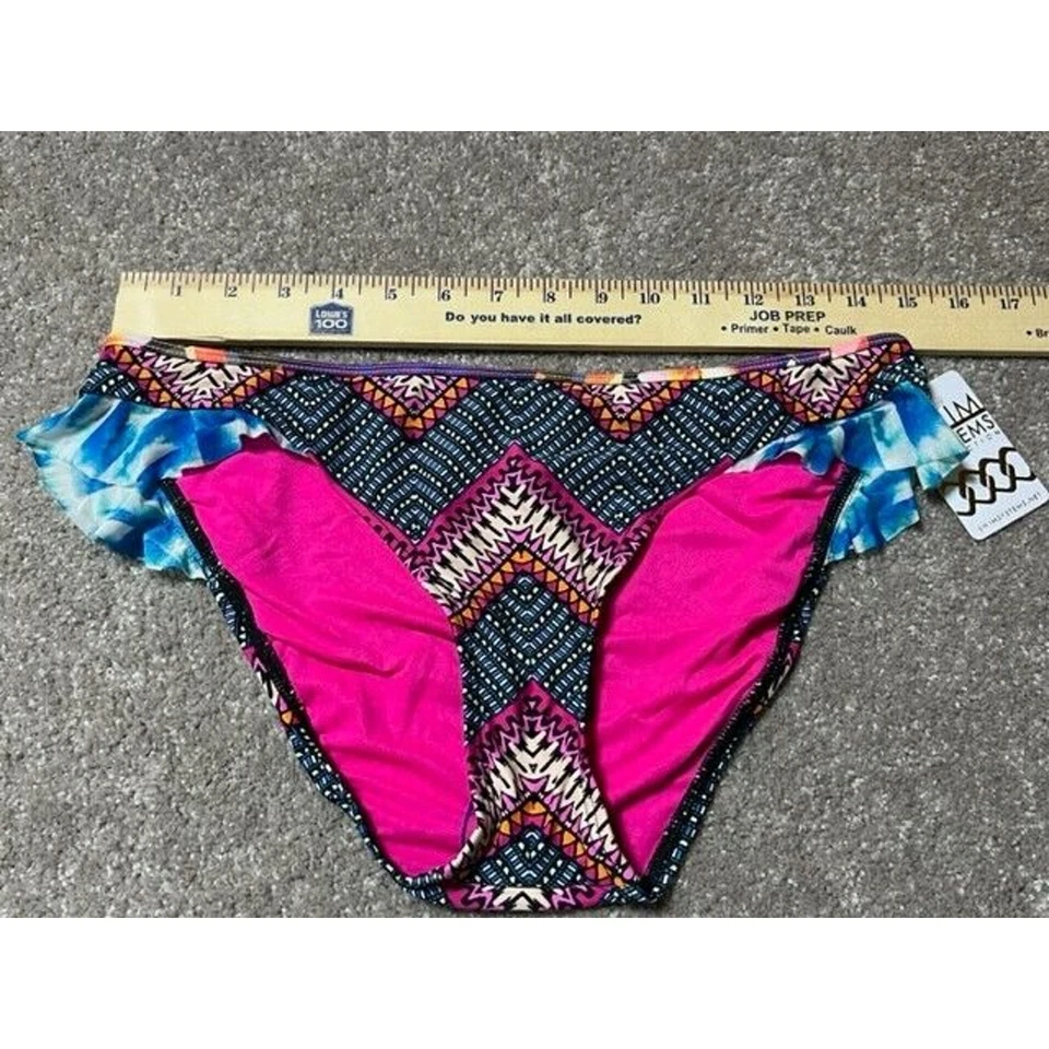 Swim Systems Bikini Swim Bottom Size XL Festival Retro 70s Mid-rise Boho Tribal - Image 4 of 4