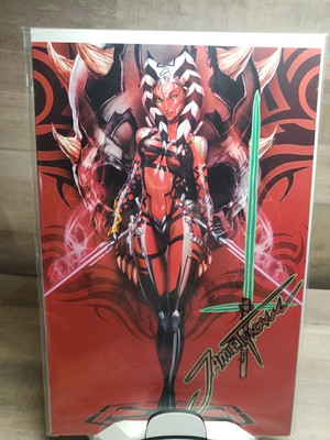 Ahsoka Red Sith I Make Boys Cry Jamie Tyndall Virgin Variant Lightsaber Sig COA