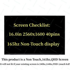 B160QAN03.L QHD 2560x1600 165HZ 16" 40pin LCD LED NON-TOUCH LED Display Screen