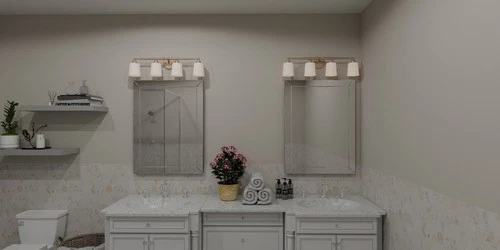 Bronze Gold Four Light Bath from the Cecilia Collection - Picture 6 of 7