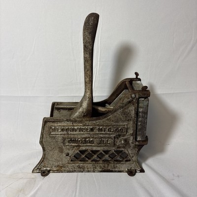 Vintage Bloomfield French Fry Cutter Cast Iron. Heavy Made In Chicago, ILL.