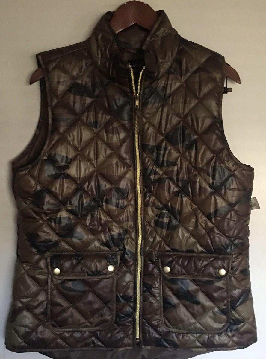 JASON MAXWELL Quilted Camo Size L Vest Outdoor Wear Zip JASON MAXWELL Quilted Camo Size L Vest Outdoor Wear Zip