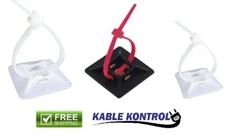 Kable Kontrol Adhesive Backed Cable Tie Mounts - Square Shape - Cable Tie Anchor