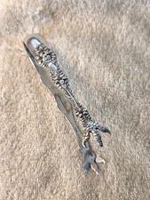 OLD ORANGE BLOSSOM by ALVIN sterling silver SUGAR TONGS N Monogram 5 1/8"