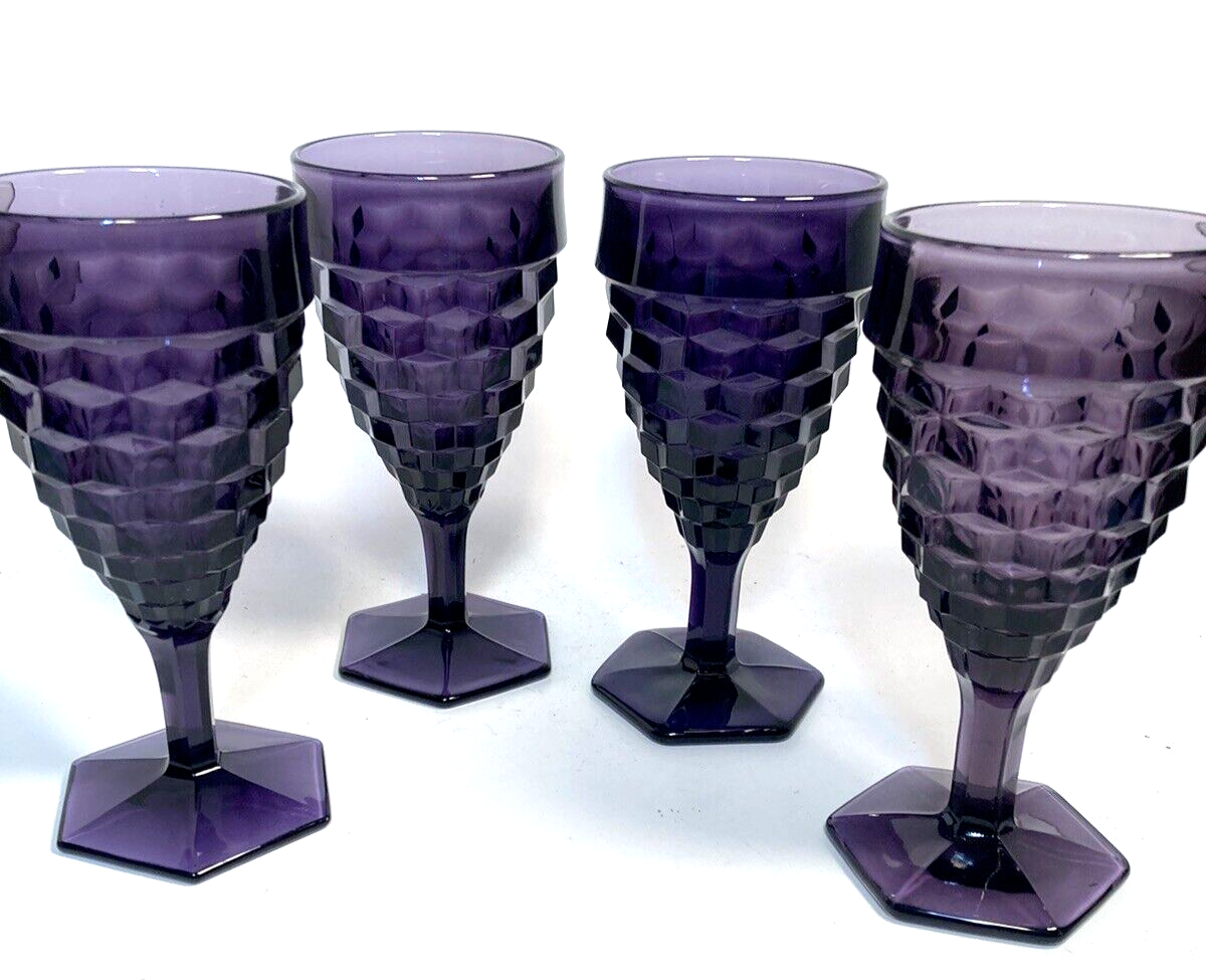 Vintage Purple Glasses Fostoria American Stemware Purple