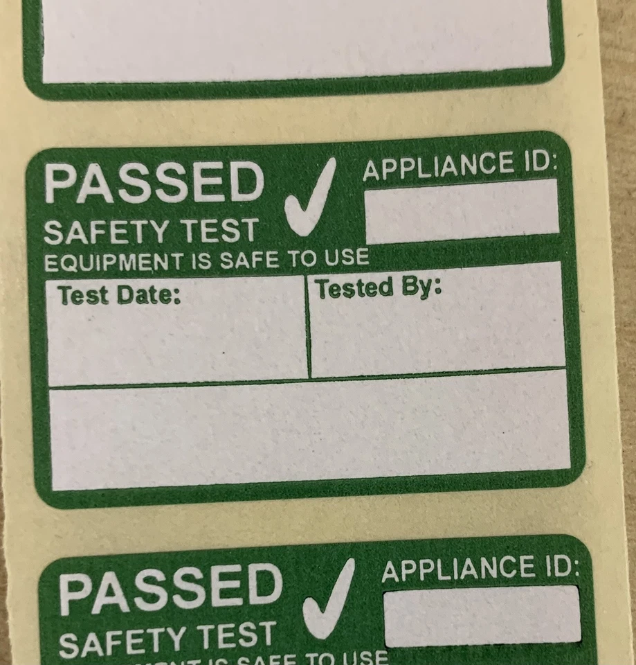 pat test labels 4th Edition 200 Pat Test Stickers - Image 2 of 2