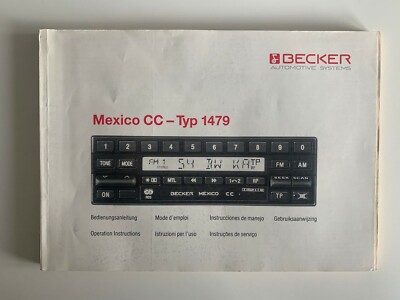 Bedienungsanleitung Becker Mexico CC Typ 1479 D,GB,F,I,E,P,NL