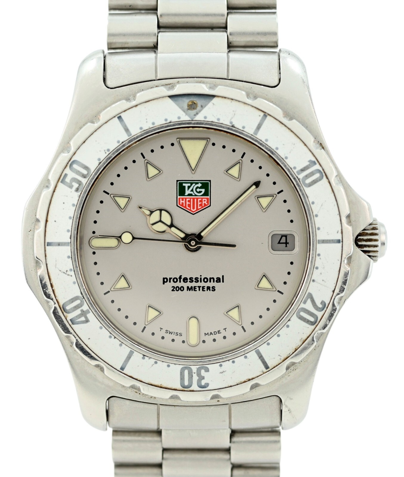 Tag Heuer 37mm Men's 2000 Series Professional Silver Dial Watch Ref: 972.006R-2!