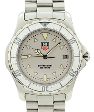 Tag Heuer 37mm Men's 2000 Series Professional Silver Dial Watch Ref: 972.006R-2!