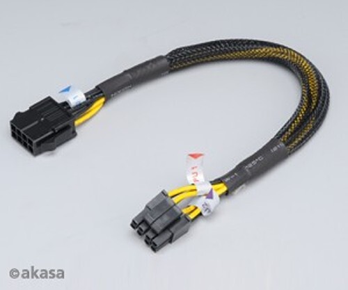 Akasa AK-CB8-8-EXT 8-Pin to 2 x 4-Pin PSU Extension Cable