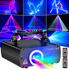 DJ Discolicht Partylicht 3D RGB Party Licht mit Fernbedienung DMX512 Beam Effekt