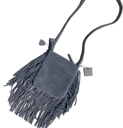 Monserat De Lucca Gray Suede Sling EUC Vintage Monserat De Lucca Suede Leather Fringe Handbag  main image 2