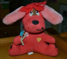 Retro Dakin Dream Pets Rufus Red Pink Dog 5" Stuffed Plush Animal Suede Nice 