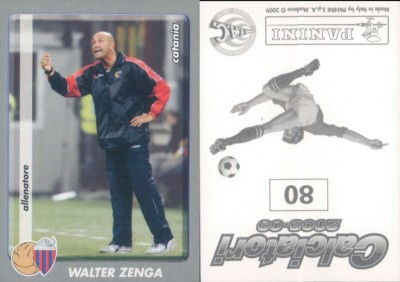 PANINI FOOTBALLERS 2008-09 - Figure-sticker No. 80 - CATANIA- WALTER ZENGA * NEW