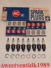 ‘NOS’ AC-44S Spark Plugs .. GTO, Firebird .. Made in USA .. GM #5612386
