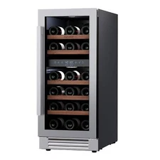 Ca'Lefort Dual Zone Wine Cooler Refrigerator 28 Bottle Fridge Freestanding 3Cuft