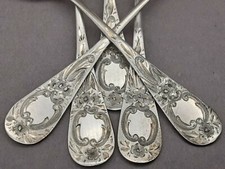 Jugendstil 6 Kaffeel&ouml;ffel Teel&ouml;ffel 800er Silber H. Wurm Braunschweig (122)