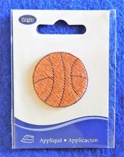 1pc Basketball Iron-On Patch Applique Wrights Sports Ball 1-1/4" Diameter NIP