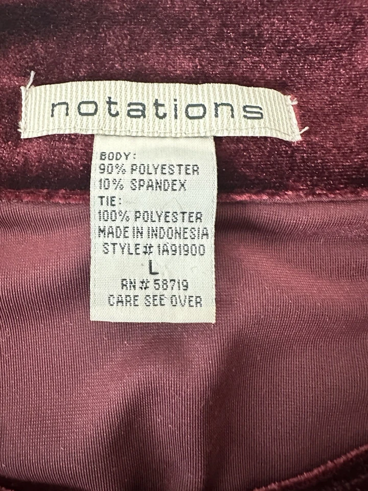 Chaqueta cárdigan cami 2 en 1 de terciopelo grande Notation para mujer vacaciones borgoña Foto 3 de 4