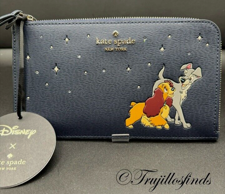 Kate Spade x Disney Lady And The Tramp Medium L-Zip Wristlet
