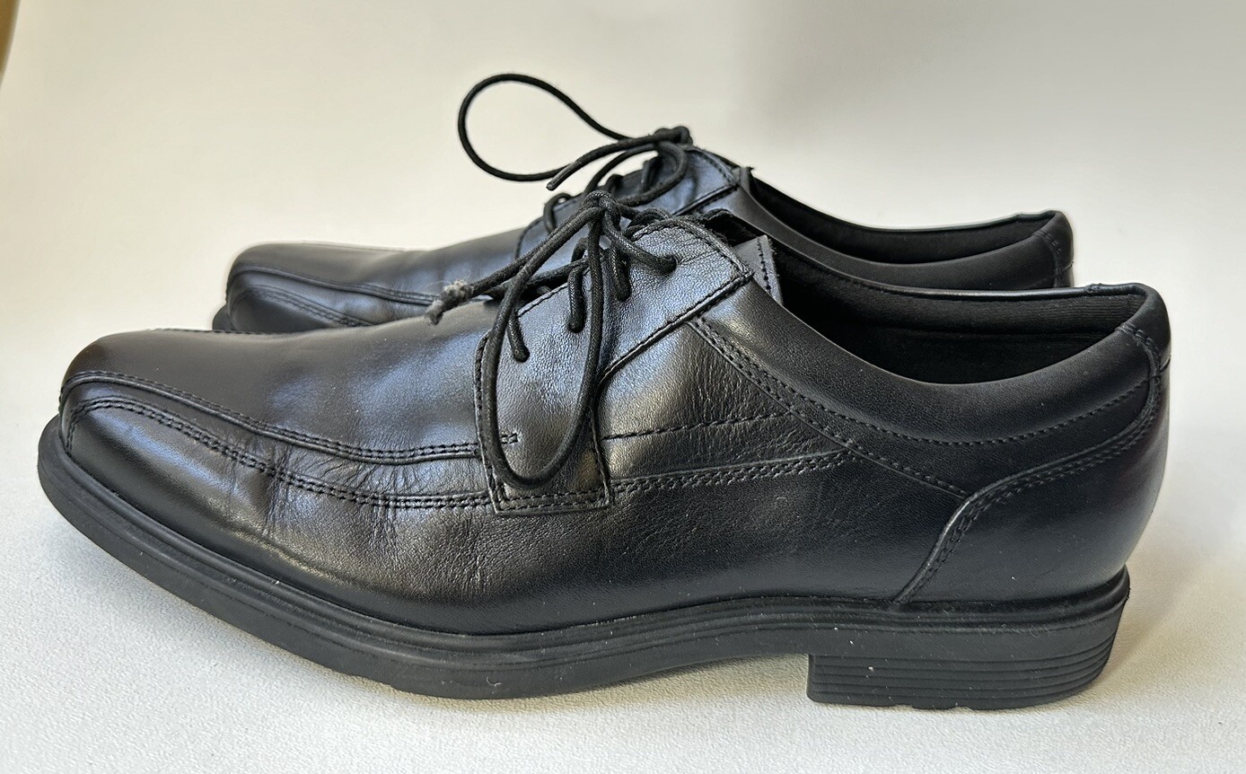 SAOLA Scarpe eleganti Rockport uomo pelle nera punta bicicletta ADIPRENE taglia 9 5 M M25