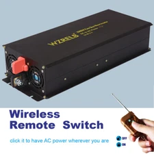 2000W Pure Sine Wave Power Inverter 12V to 110V 220V Solar Home Remote Switch
