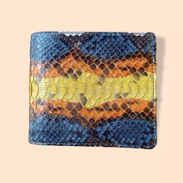 FREE SHIPPING Genuine Python Snakeskin Leather Mens Bifold Wallet