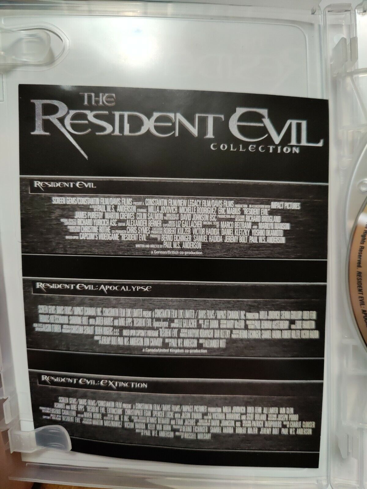 Resident Evil, Apocalypse, Extinction, Retribution,The Final Chapter DVD 6  Movie 43396474826