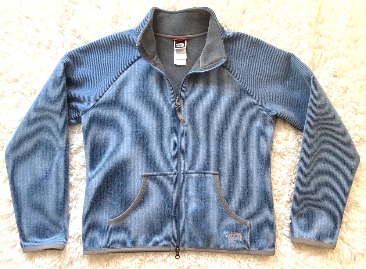 THE NORTH FACE Women's M Blue Gray Full Zip Fleece Lined Wool