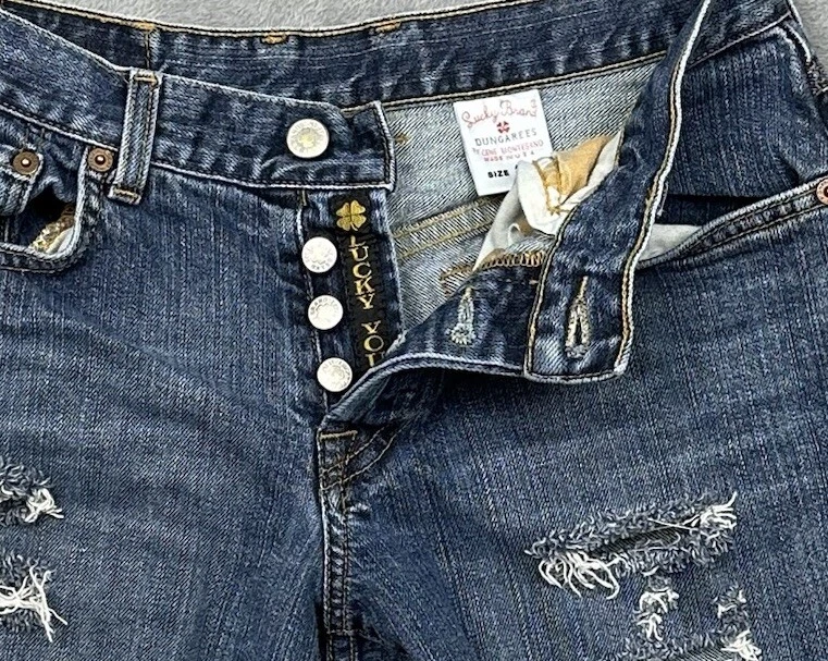 VTG Lucky Brand Gene Montesano Shorts Womens 4/27 Blue Denim Cutoff Distressed - Image 2 of 4