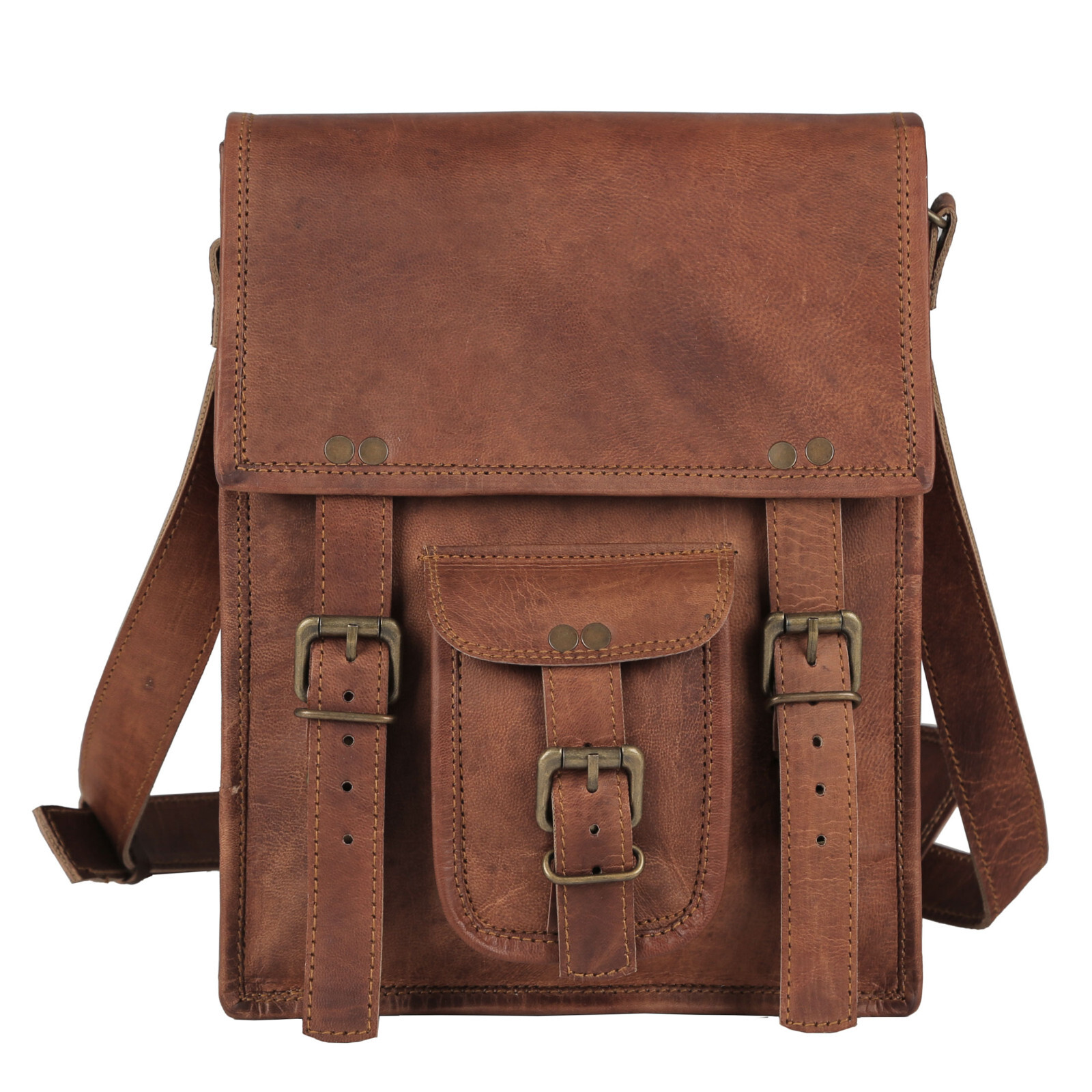 Handmade Leather Sturdy Leather satchel Ipad Messenger Bag f
