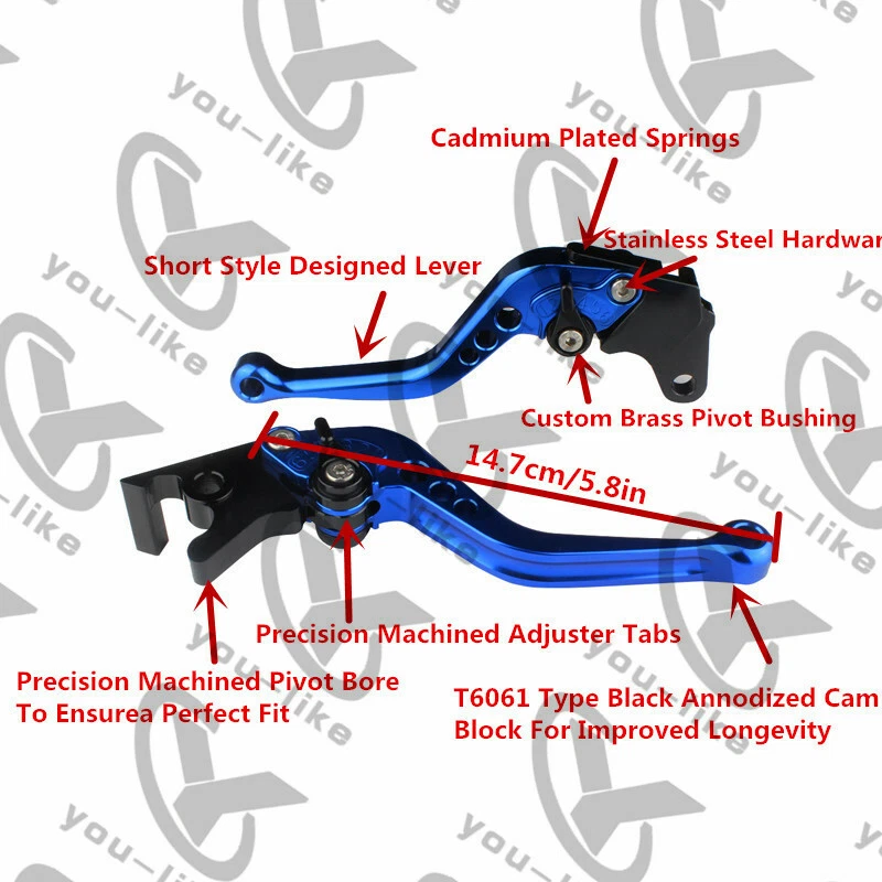 Palanca de embrague de freno corta/larga CNC de EE. UU. para YAMAHA DT125RR XS250SE TDR250 XV1000 Foto 4 de 4