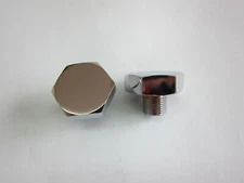 Lowrider Hydraulics 3/8" hex tank plug, steel, chrome, 1.62" diameter, 2 pcs