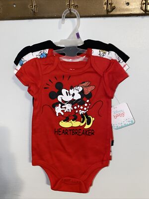 Girl's NWT Disney Baby Pk Bodysuits Minnie Mouse Super Cute
