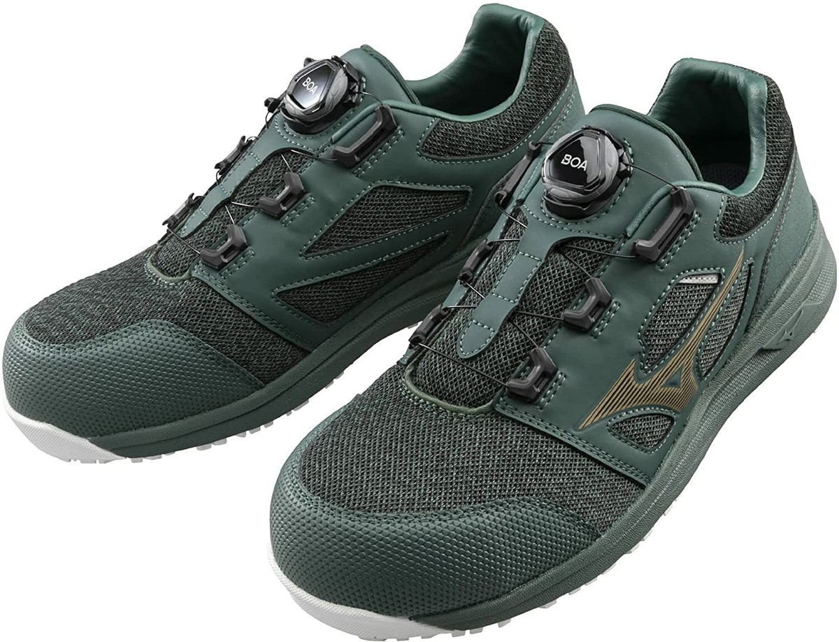 MIZUNO WORKING Safety Shoes ALMIGHTY LS2 52L BOA F1GA2202 Green
