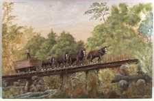 LanDrews Mar 80 Pulling A Wood Filled Wagon Oil Painting