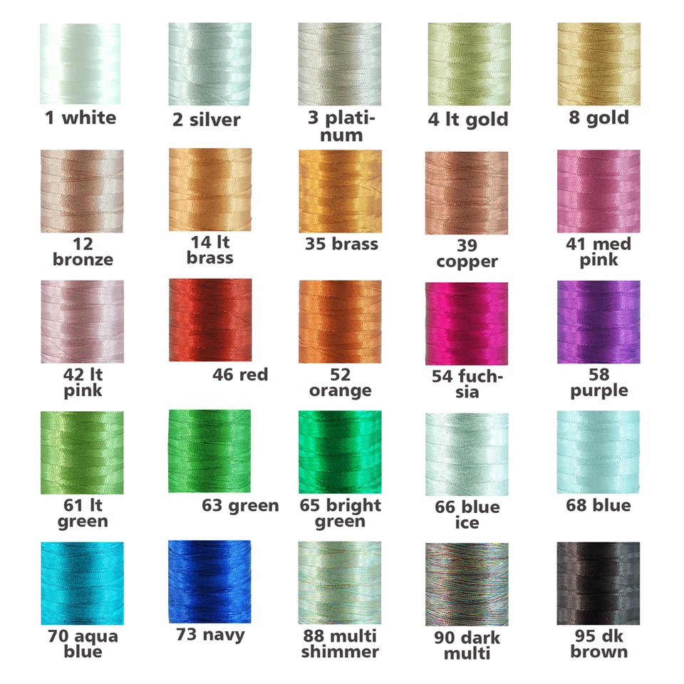 METALLIC EMBROIDERY THREAD - 500M 40WT - FITS BROTHER BERNINA -  25 COLORS - Image 2 of 4