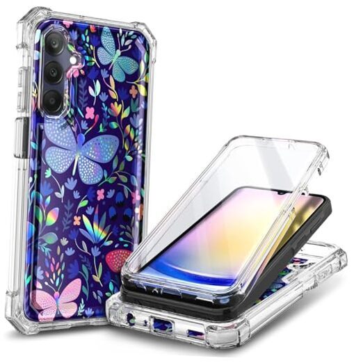 for Samsung Galaxy A35 5G Case, Slim Stylish Full-Body Glitter Butterfly