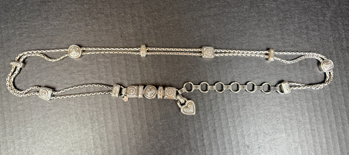 Brighton Double Chain Silver Tone Belt Size S VTG *READ
