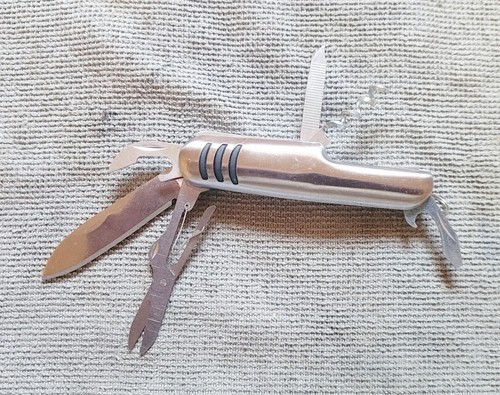 6 Function Multi Tool Pocketknife Keychain Silver Free Shipping