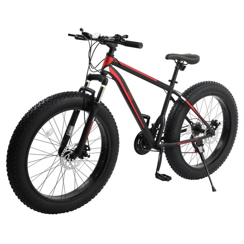 26-Inch Mountain Bike 21 Speed w/Fat Tire and Dual Disc Brakes Steel Frame